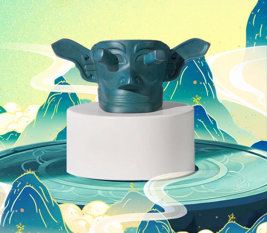Copper crafts, Bronze Sanxingdui Vertical Eye Mask crafts, 3000 years of ancient Shu Kingdom in China, Desktop ornaments, Home decoration, Gifts for friends, Limited to 100 pieces on this site, free shipping-LECJAS