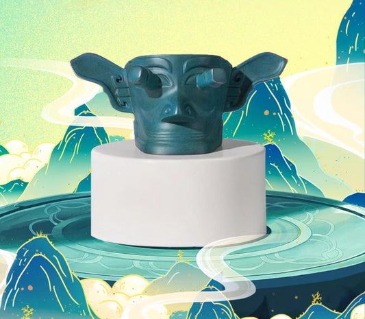 Copper crafts, Bronze Sanxingdui Vertical Eye Mask crafts, 3000 years of ancient Shu Kingdom in China, Desktop ornaments, Home decoration, Gifts for friends, Limited to 100 pieces on this site, free shipping-LECJAS