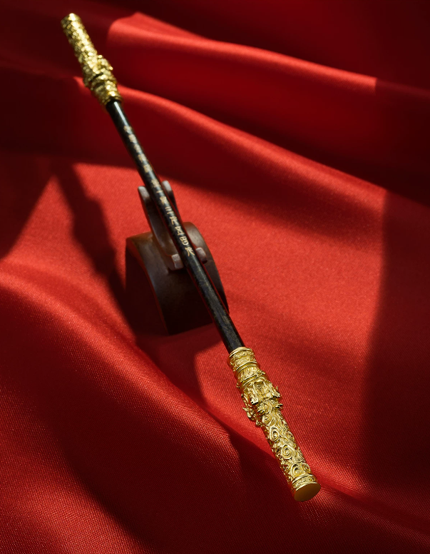 Solid Brass Ruyi Jingu Bang Monkey King's Golden Cudgel, Journey to the West Collectible, Sun Wukong Weapon, Handcrafted Bronze Ornament, Lost-Wax Casting Art, Desktop Decoration, Home Office Display, Oriental Culture Gift, Free Shipping-LECJAS