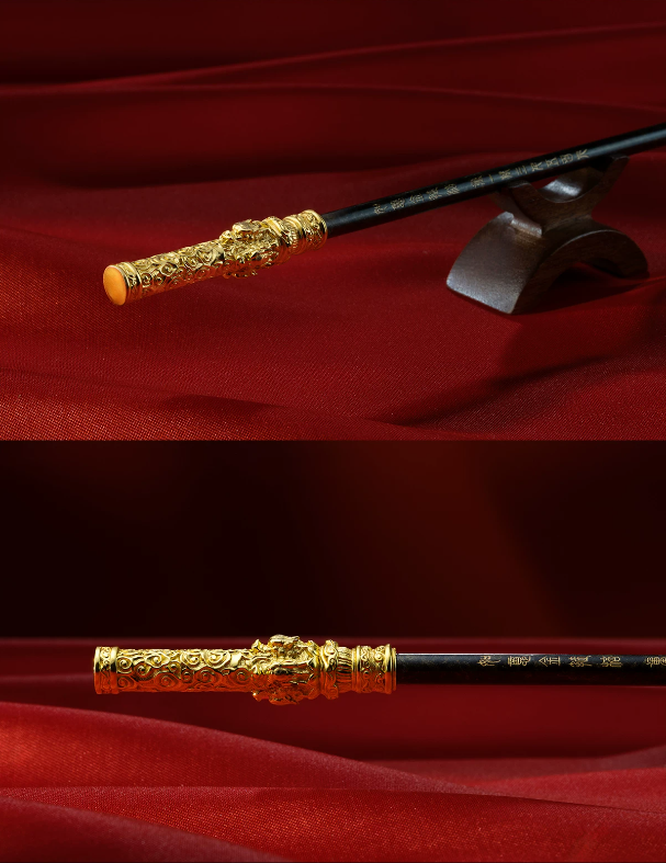Solid Brass Ruyi Jingu Bang Monkey King's Golden Cudgel, Journey to the West Collectible, Sun Wukong Weapon, Handcrafted Bronze Ornament, Lost-Wax Casting Art, Desktop Decoration, Home Office Display, Oriental Culture Gift, Free Shipping-LECJAS