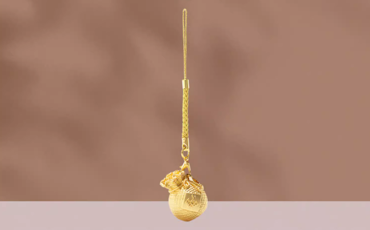 Copper handicrafts, Golden small money bag pendant handicrafts, Backpack pendants, Car pendants, Lots of wealth and happiness, Auspicious friend gifts, Free shipping-LECJAS