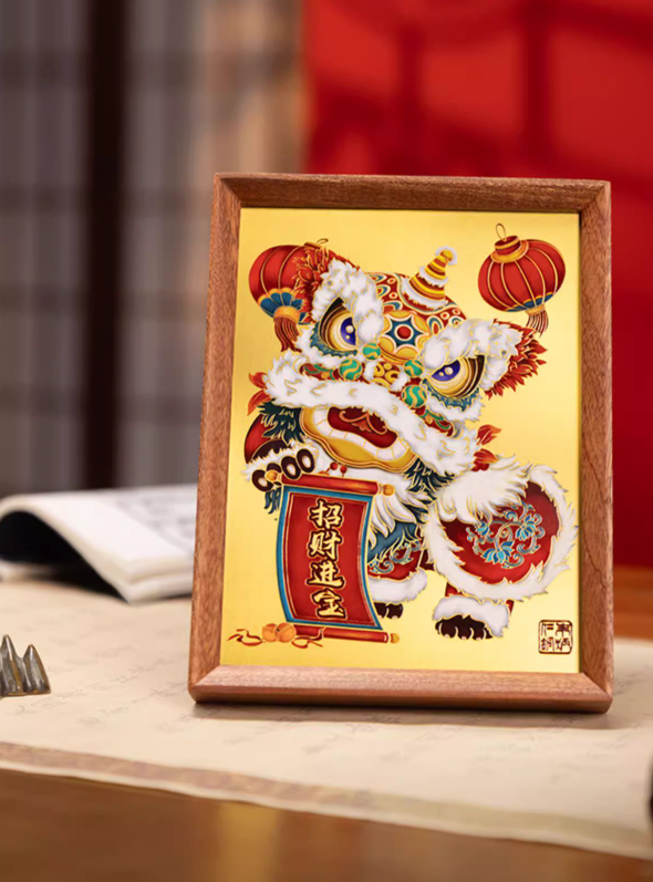 Brass crafts, Lion Dance Painting crafts, Desktop decorations, Desktop ornaments, Home decorations, Photo frame gifts, Friend gifts, Kids gifts, Free shipping-LECJAS