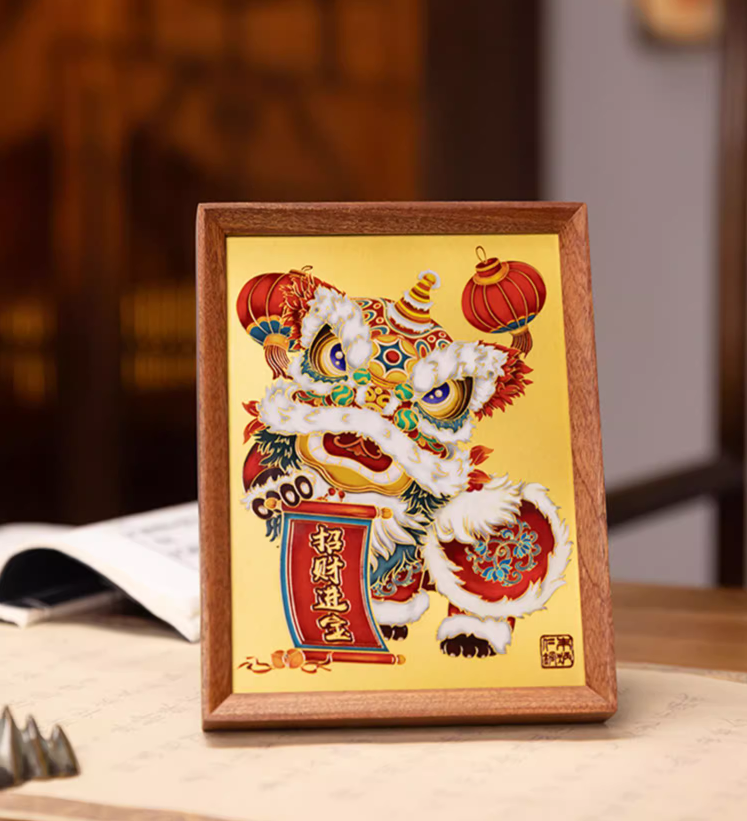 Brass crafts, Lion Dance Painting crafts, Desktop decorations, Desktop ornaments, Home decorations, Photo frame gifts, Friend gifts, Kids gifts, Free shipping-LECJAS