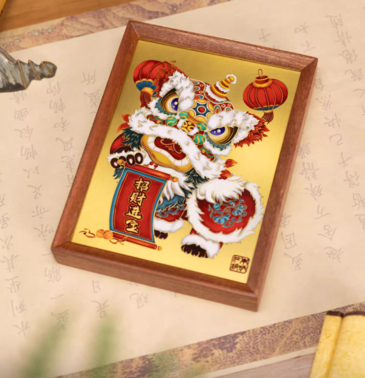 Brass crafts, Lion Dance Painting crafts, Desktop decorations, Desktop ornaments, Home decorations, Photo frame gifts, Friend gifts, Kids gifts, Free shipping-LECJAS