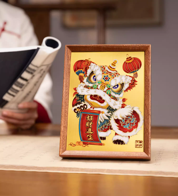 Brass crafts, Lion Dance Painting crafts, Desktop decorations, Desktop ornaments, Home decorations, Photo frame gifts, Friend gifts, Kids gifts, Free shipping-LECJAS