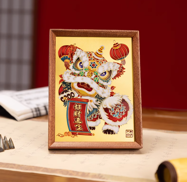 Brass crafts, Lion Dance Painting crafts, Desktop decorations, Desktop ornaments, Home decorations, Photo frame gifts, Friend gifts, Kids gifts, Free shipping-LECJAS