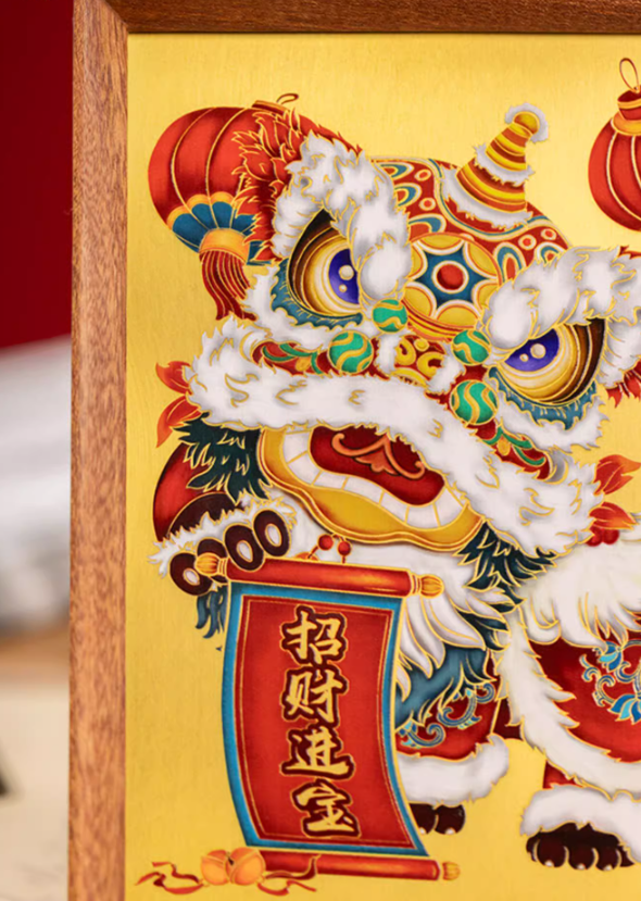Brass crafts, Lion Dance Painting crafts, Desktop decorations, Desktop ornaments, Home decorations, Photo frame gifts, Friend gifts, Kids gifts, Free shipping-LECJAS