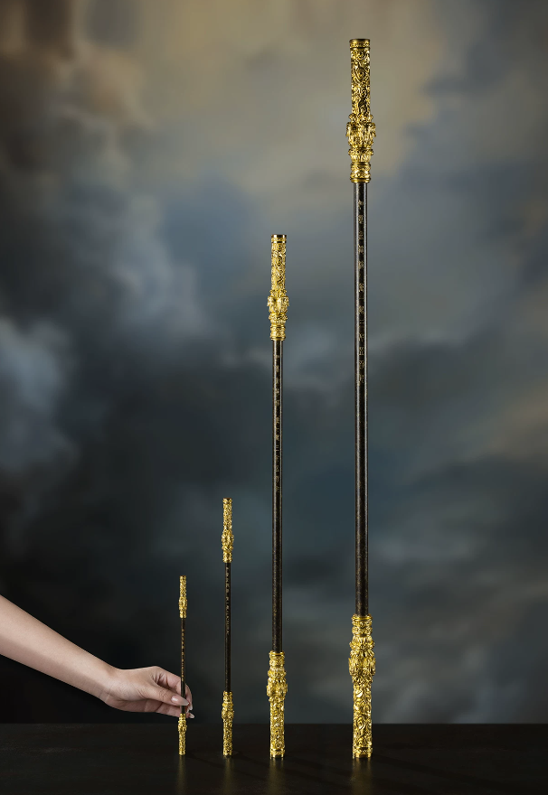Solid Brass Ruyi Jingu Bang Monkey King's Golden Cudgel, Journey to the West Collectible, Sun Wukong Weapon, Handcrafted Bronze Ornament, Lost-Wax Casting Art, Desktop Decoration, Home Office Display, Oriental Culture Gift, Free Shipping-LECJAS